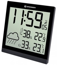 Метеостанция (настенные часы) Bresser TemeoTrend JC LCD с радиоуправлением, черная